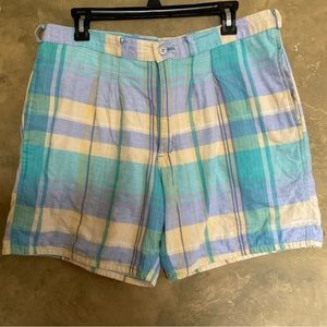 Vintage 80s Cotton Madras Plaid Shorts
